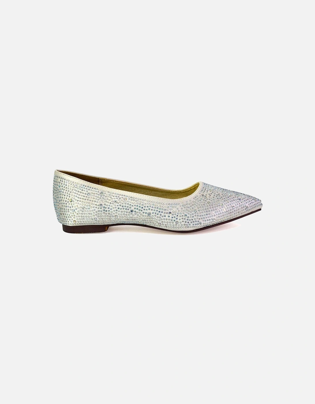 'Marshall' Bridal Shoes Flat Pointed Toe Sparkly Rhinestones Ballerina, 2 of 1