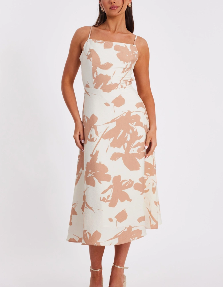 Off White Petite Floral Print Midi Dress