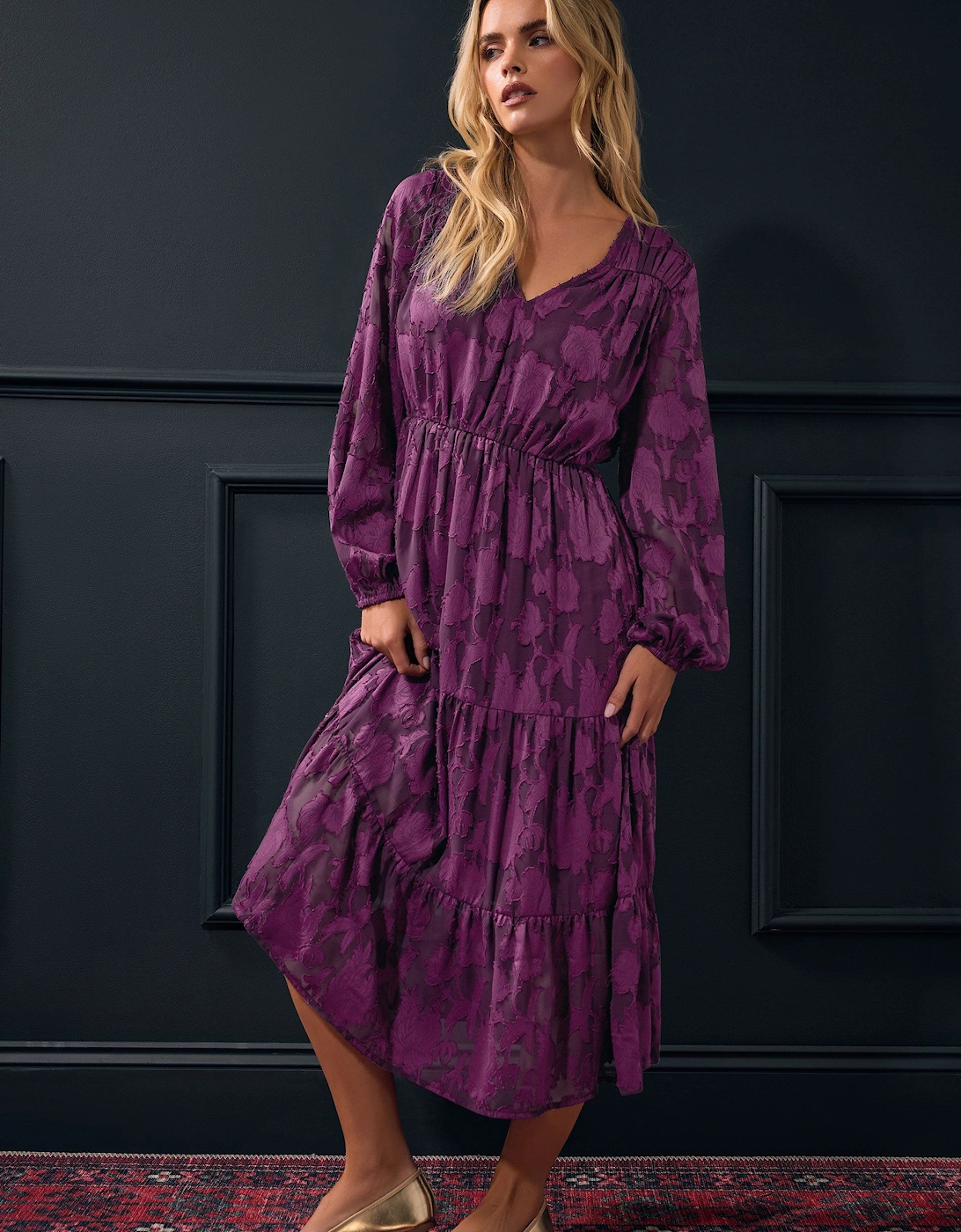 Petite Floral Jacquard Boho Dress, 2 of 1