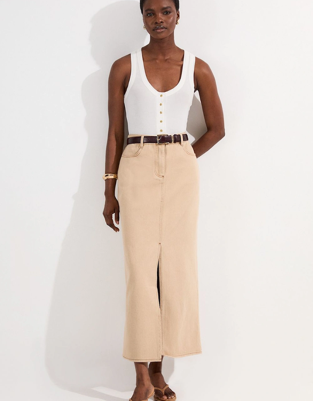 Denim Maxi Skirt, 2 of 1