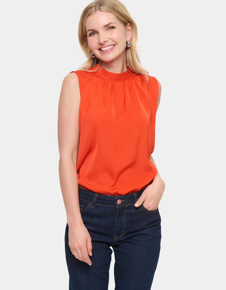 AileenSZ Sleeveless Pleat Blouse