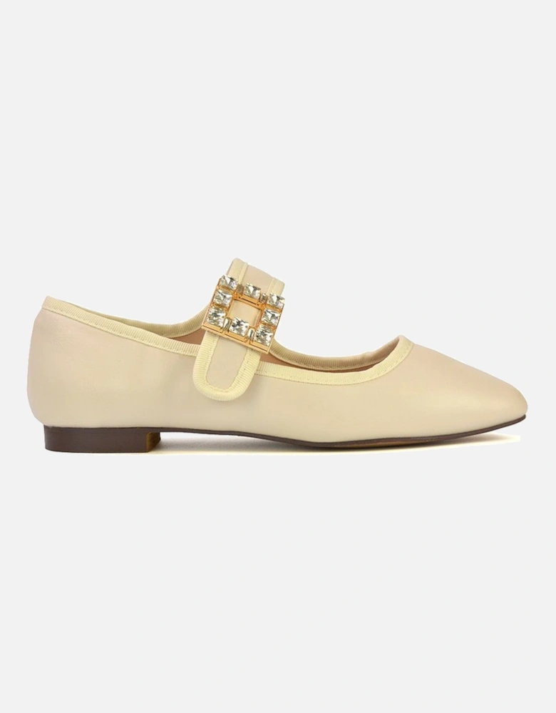 'Rhyse' Mary Jane Diamante Buckle Square Toe Pumps