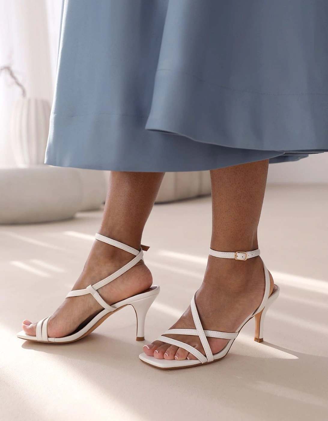 'Ariyah' Multi Strap Cross Over Mid Heels, 2 of 1