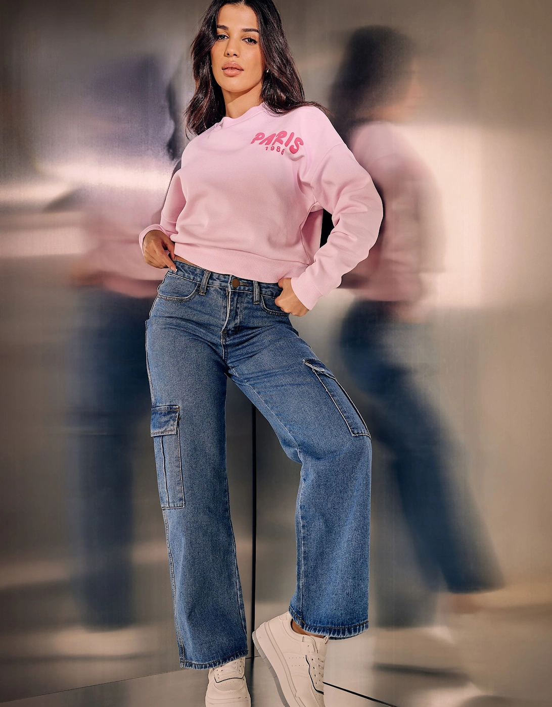 Petite Slogan Cropped Sweatshirt, 2 of 1