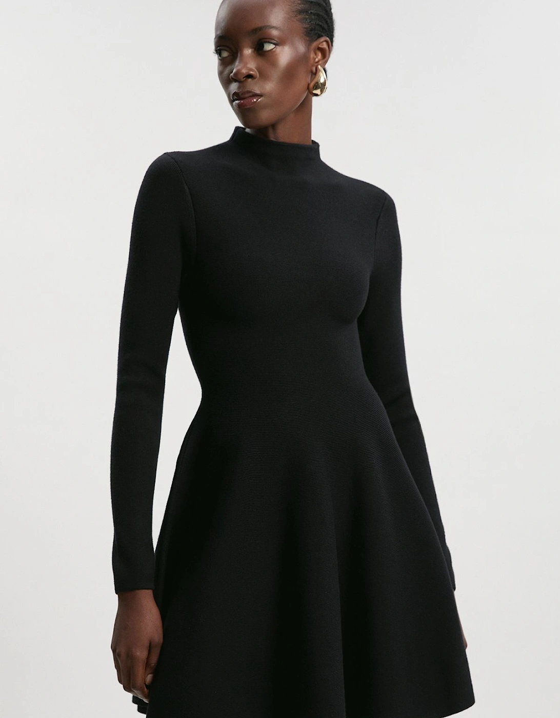 Petite Viscose Blend Full Circle Knit Mini Dress, 2 of 1