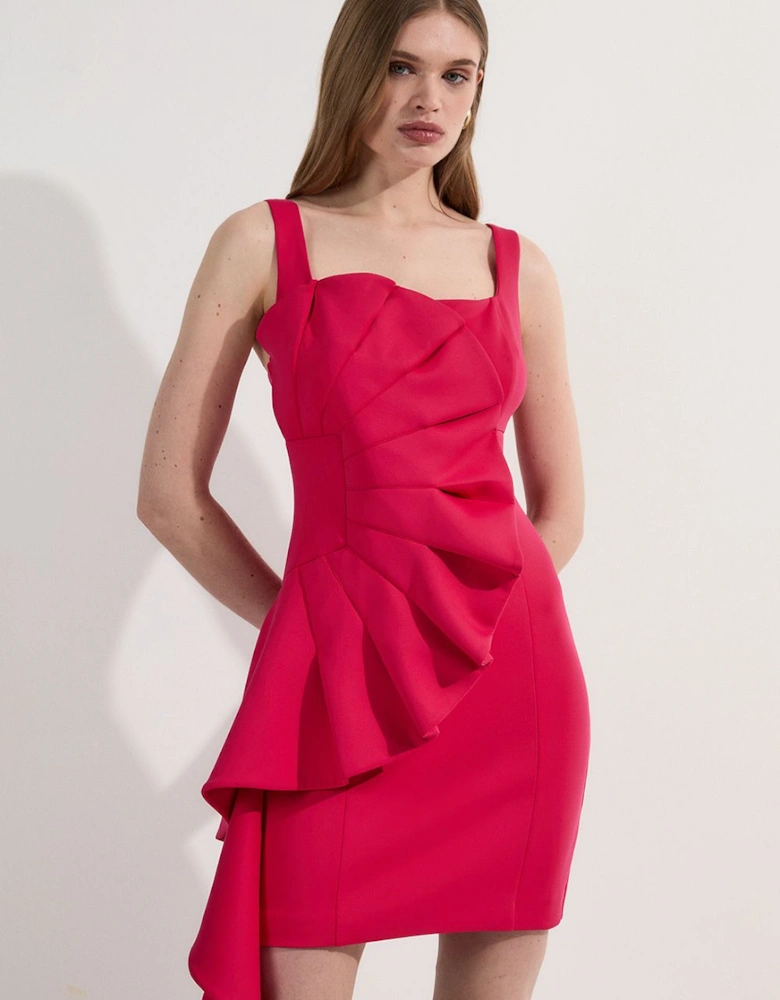 Scuba Drama Ruffle Woven Mini Dress