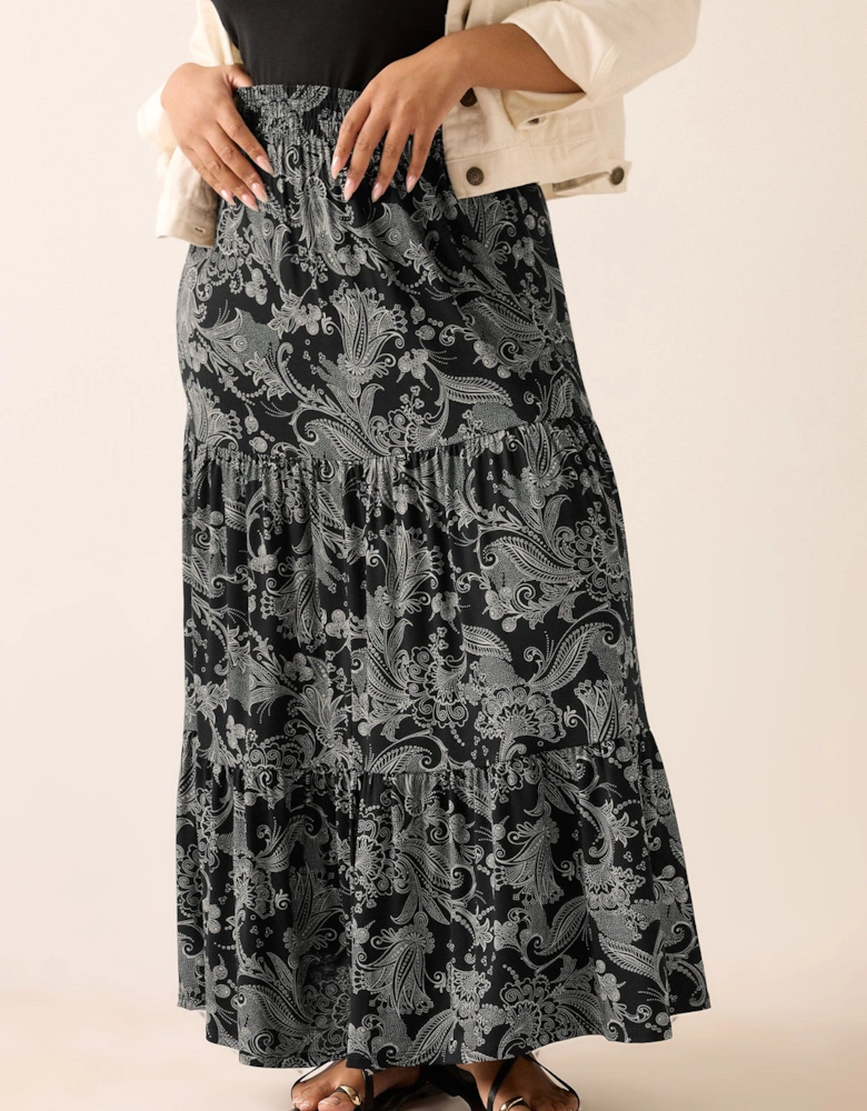 Paisley Tiered Maxi Skirt