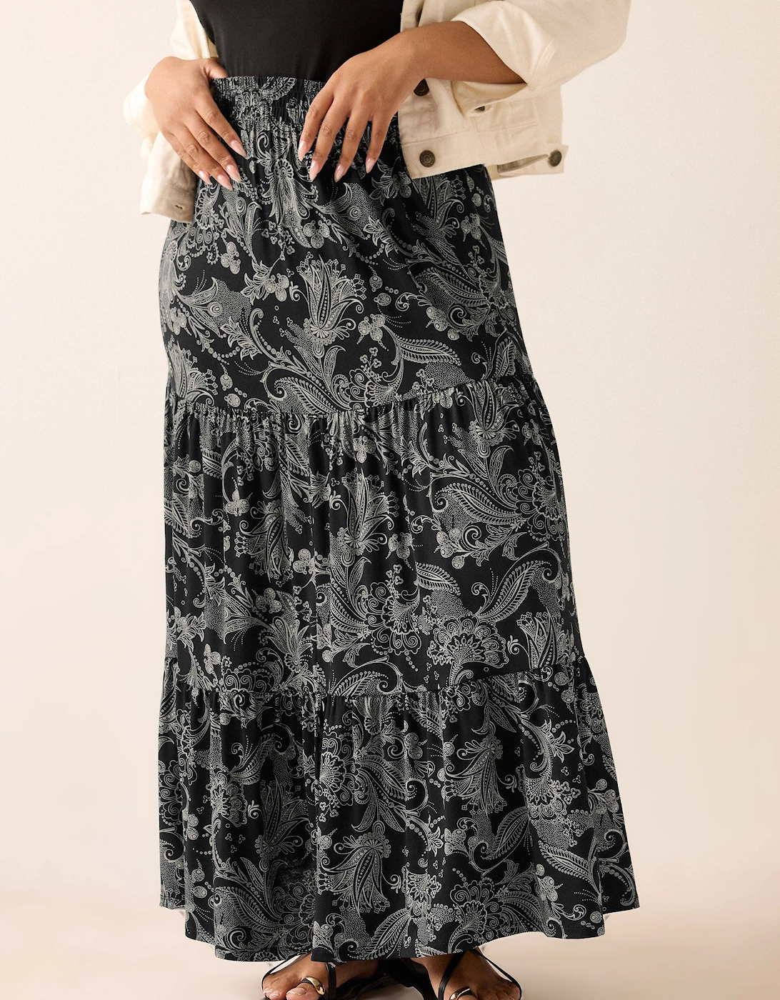 Paisley Tiered Maxi Skirt, 2 of 1