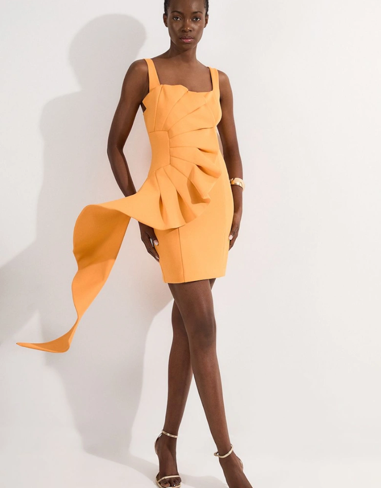 Scuba Drama Ruffle Woven Mini Dress