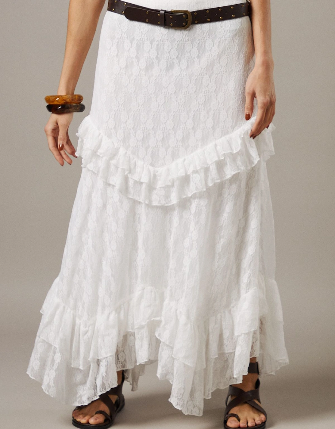 Lace Ruffle Tier Maxi Skirt, 2 of 1