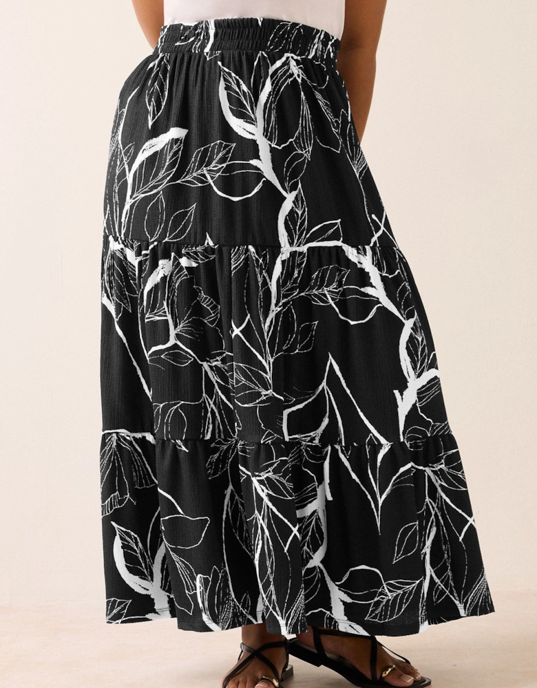 Leaf Tiered Maxi Skirt
