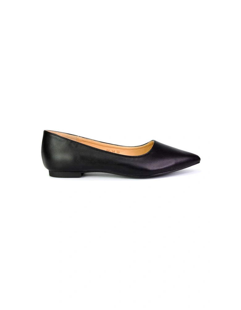 'Bubbles' Pointed Toe Slip on Flat Ballerina Pump Shoes