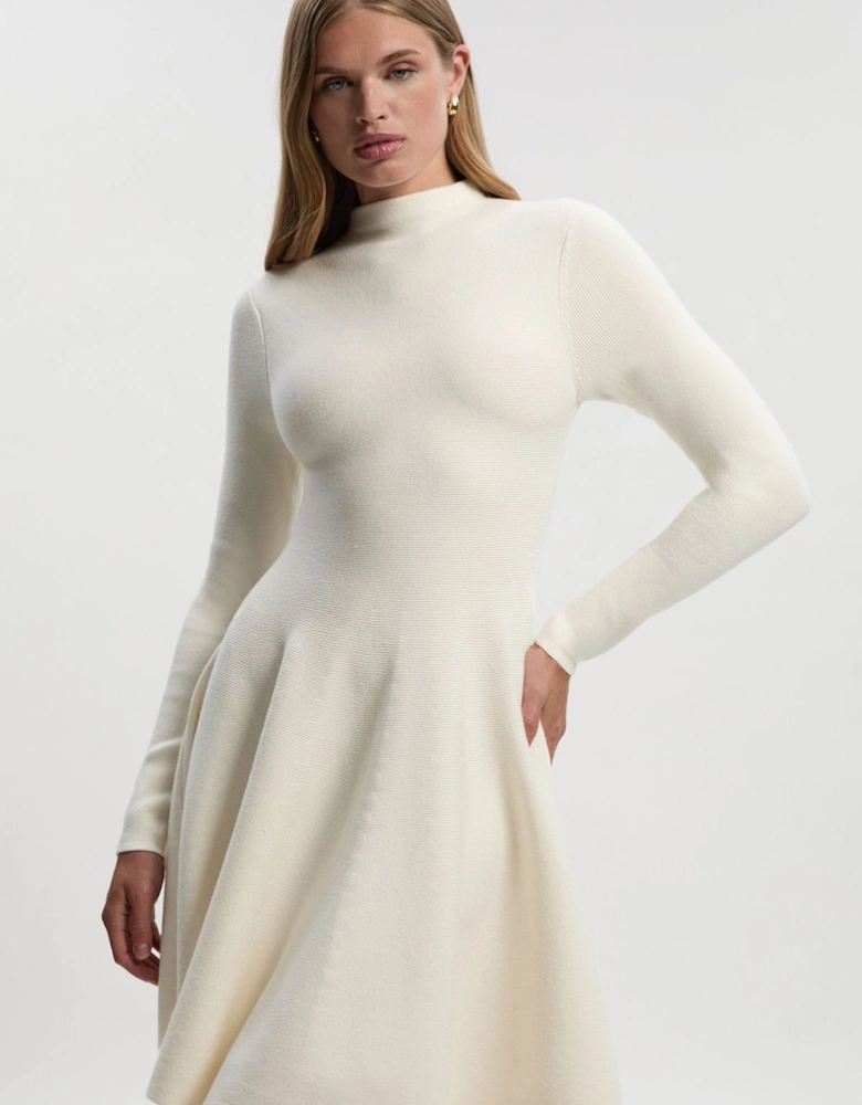 Petite Viscose Blend Full Circle Knit Mini Dress