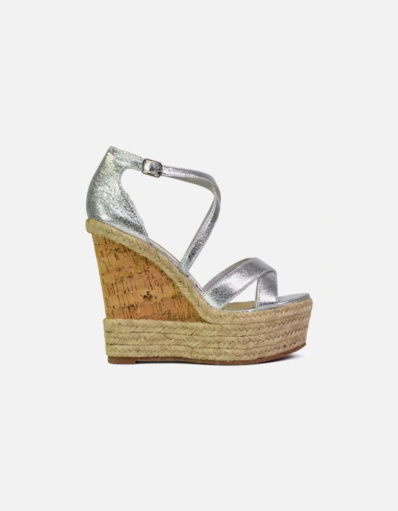 'Chance' Woven Strappy Wedge Heel Platform Sandals
