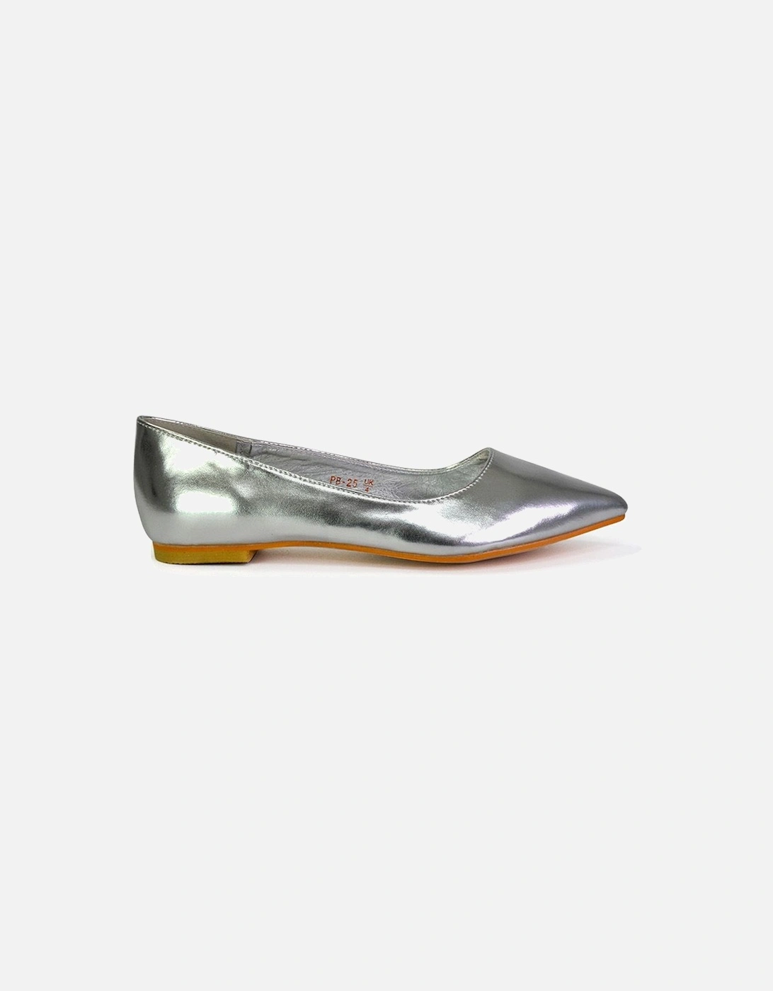 'Bubbles' Pointed Toe Slip on Flat Ballerina Pump Shoes, 2 of 1
