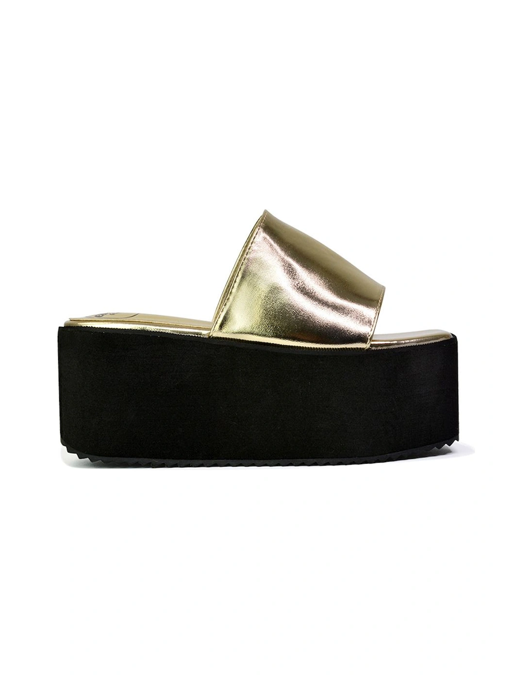 'Kaiya' Square Toe Slip on Flatform Slider Sandals, 2 of 1