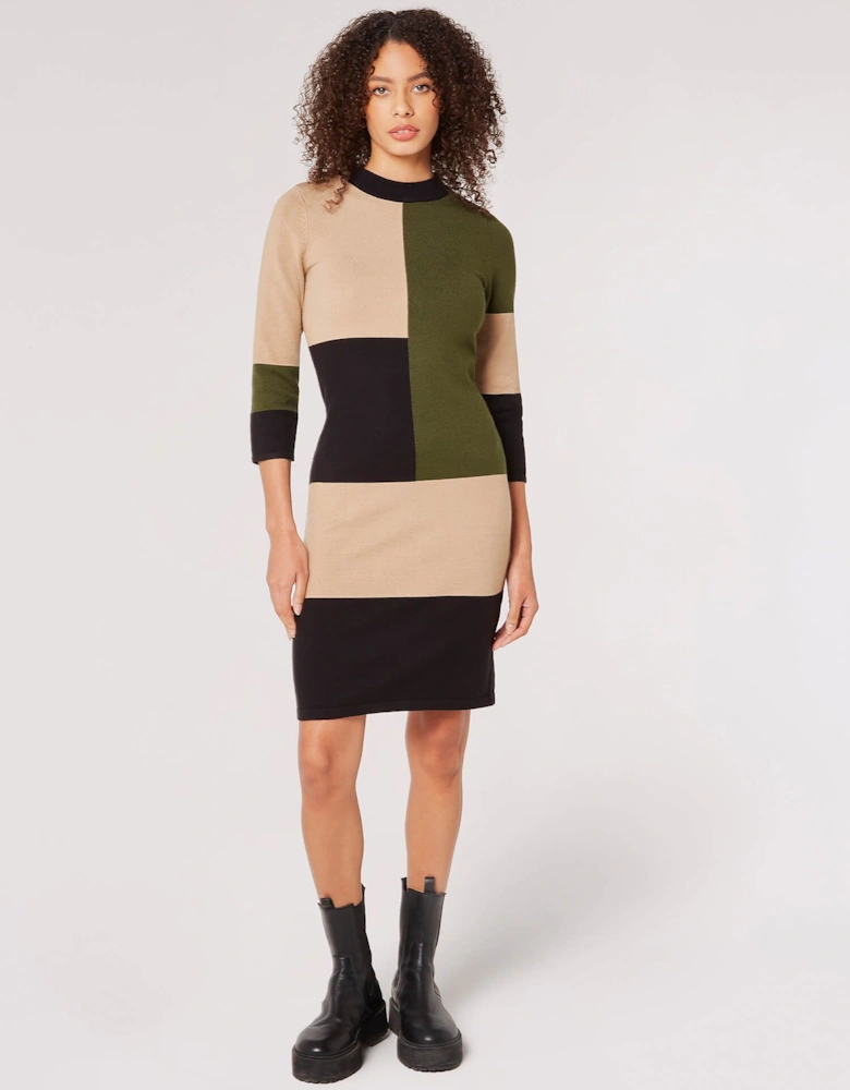 Colour Block Bodycon Mini Dress