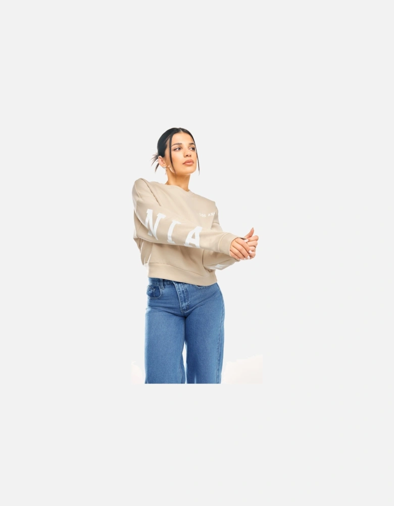 Petite Slogan Cropped Sweatshirt
