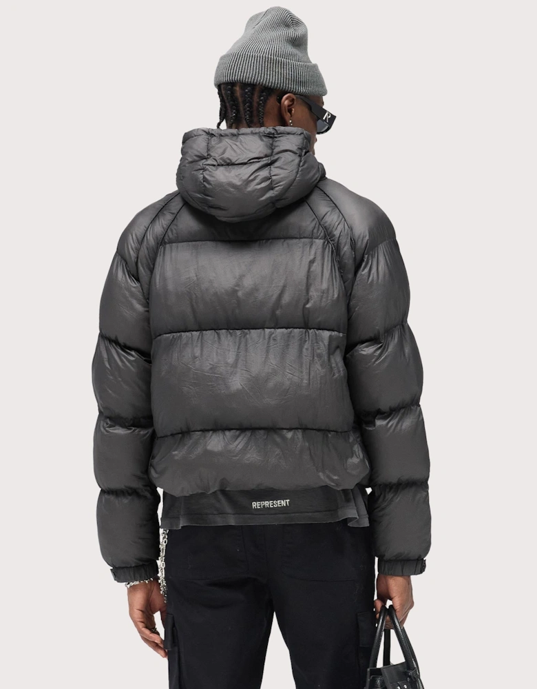 Translucent Hooded Puffer Coat