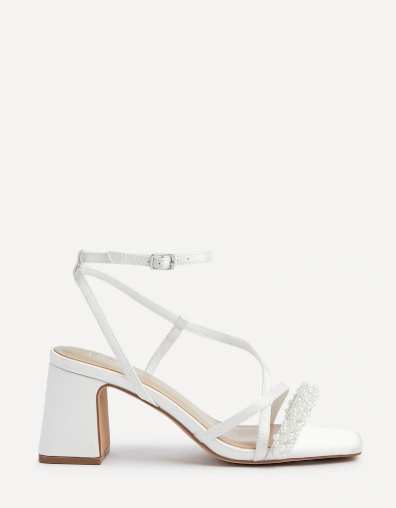 Maisie Ivory Satin Strappy Heeled Sandal