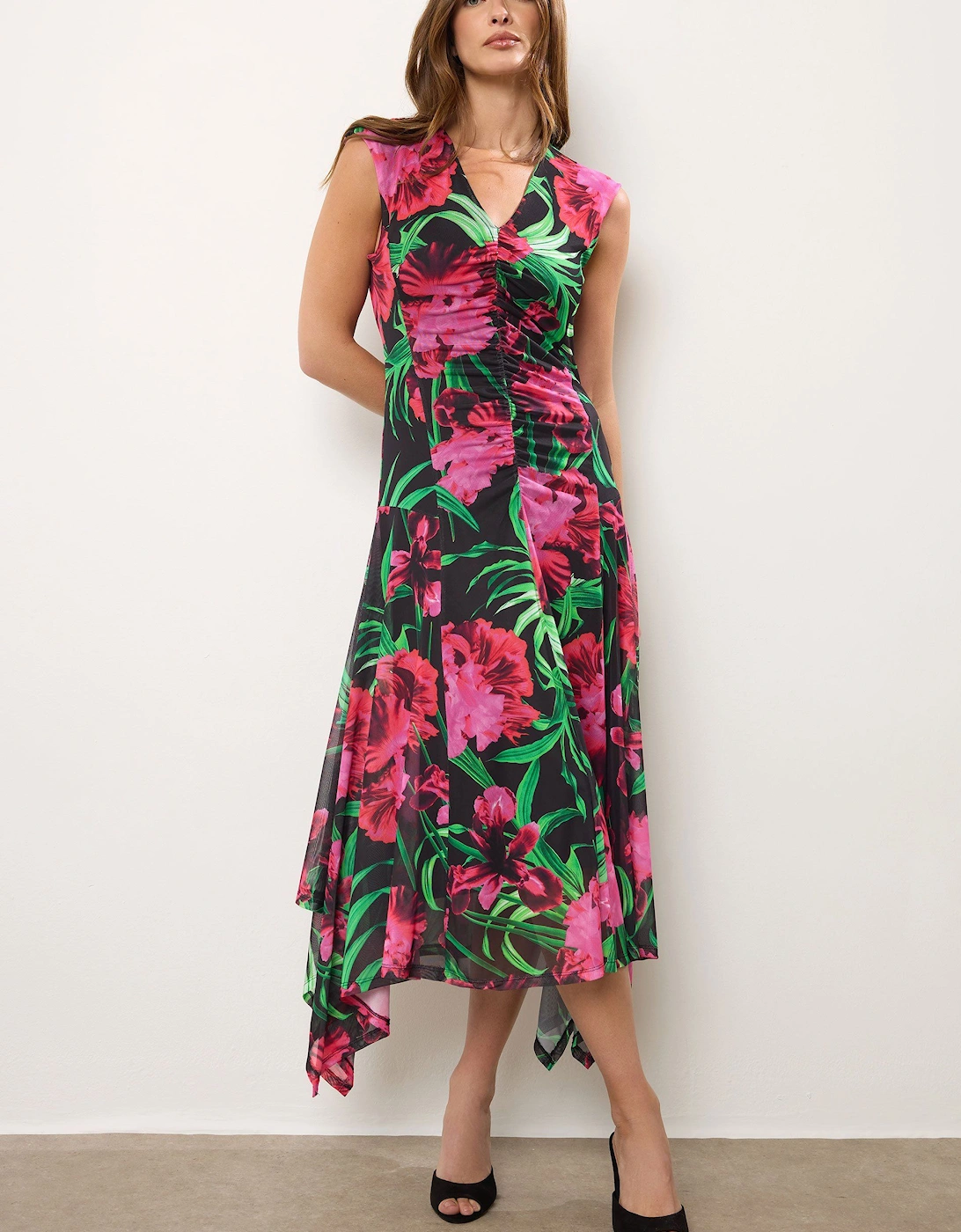 Floral Hanky Hem Midi Dress, 2 of 1