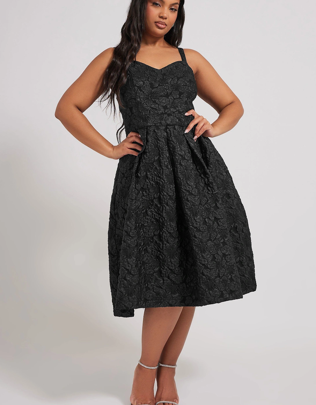 Floral Jacquard Sweetheart Prom Dress, 2 of 1