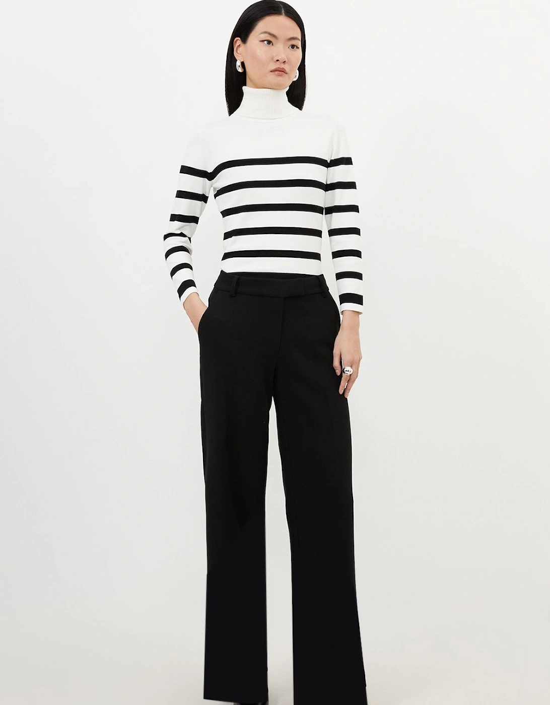 Tall Compact Stretch Essential Tailored Straight Leg Trouser, 2 of 1