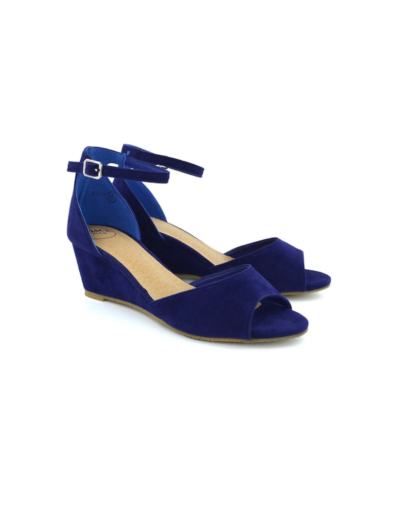 'Lottie' Peeptoe Mid Wedge Heel Sandals