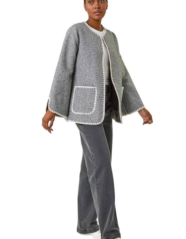 Contrast Blanket Stitch Jacket