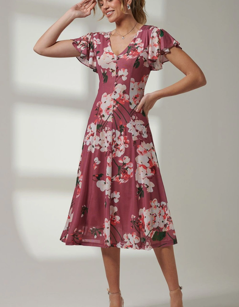 Bellona Fit & Flare Mesh Dress
