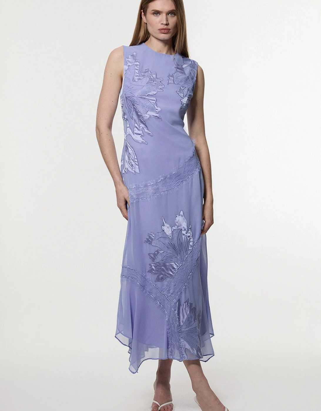 Tall Applique And Lace Georgette Sleeveless Woven Maxi Dress, 2 of 1