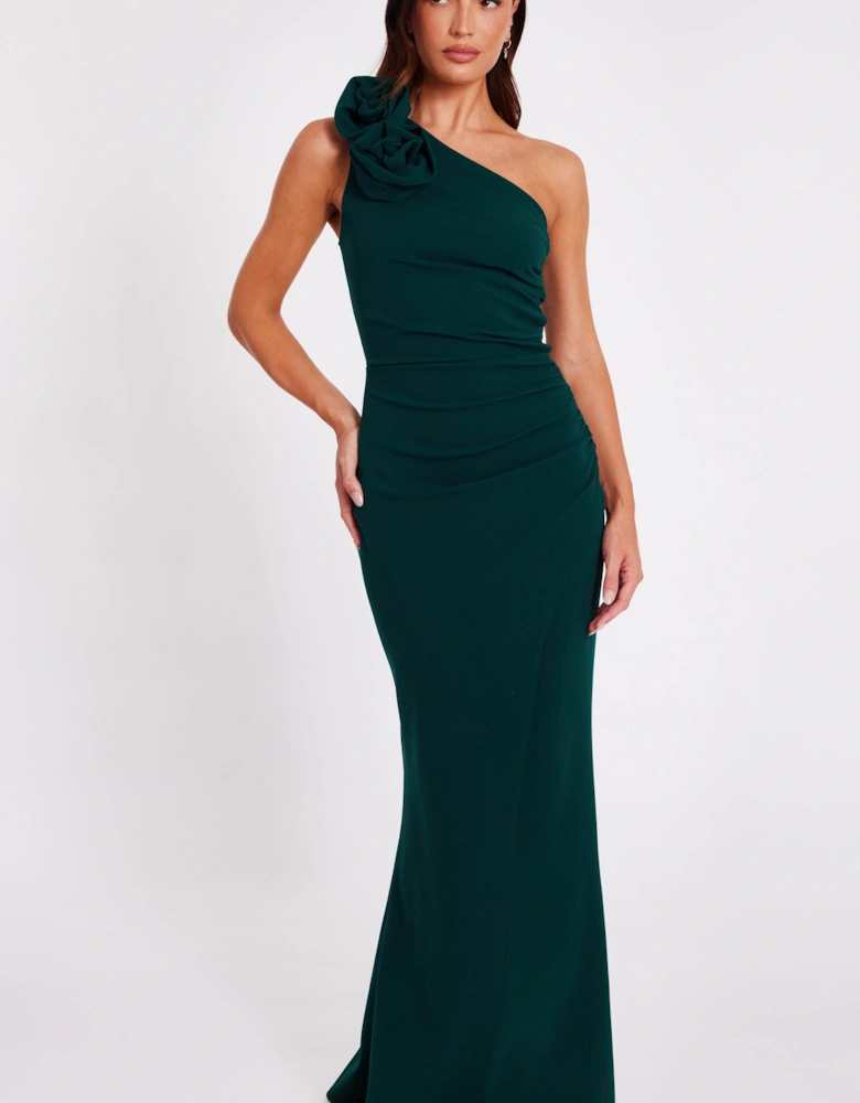 Green Corsage Maxi Dress
