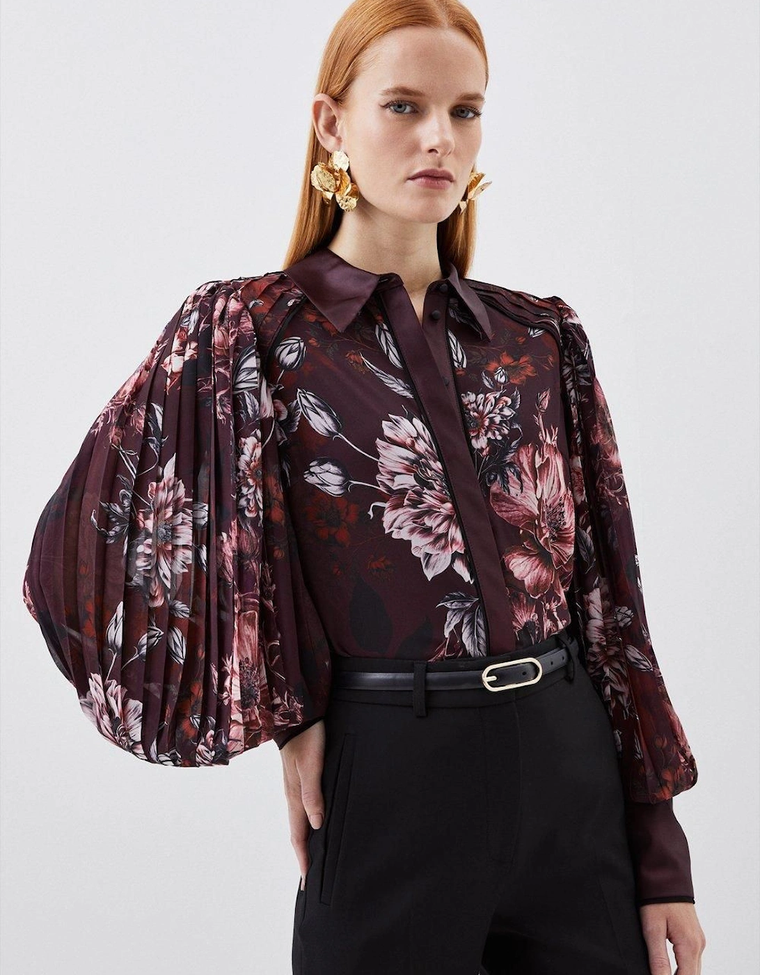 Sketched Botanical Woven Blouse, 2 of 1