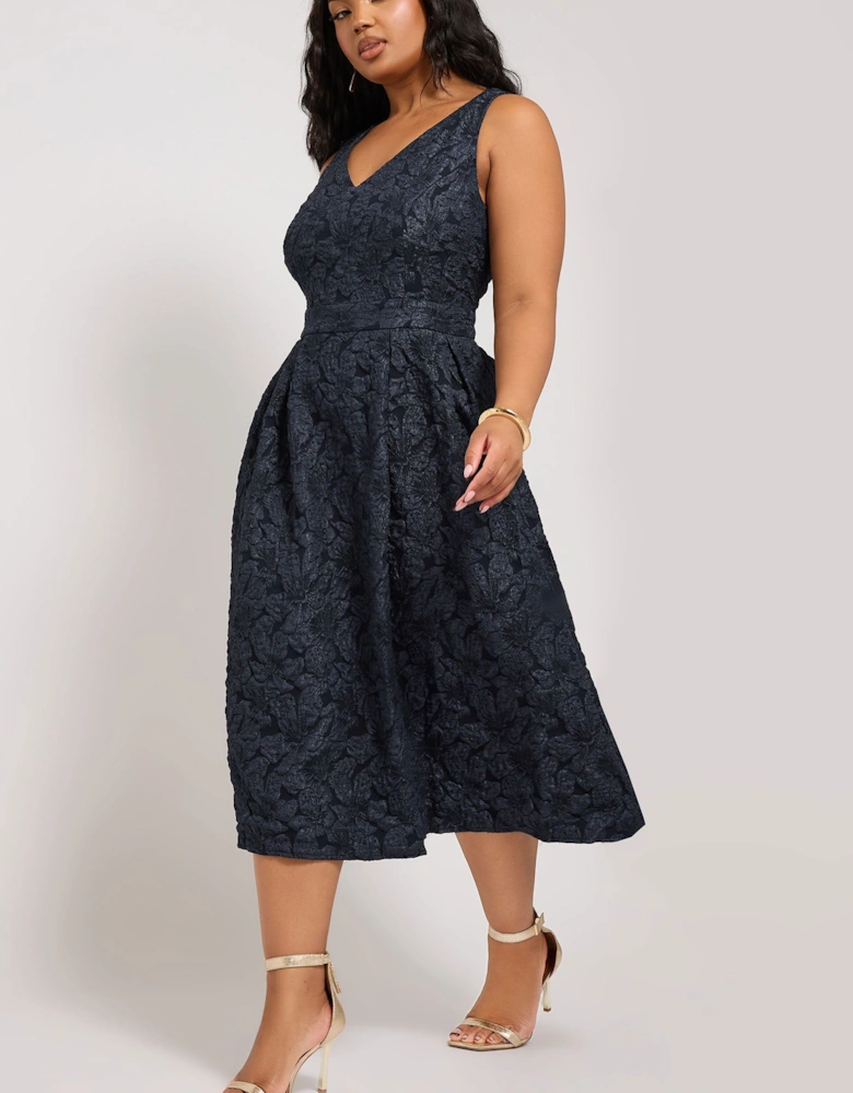 Floral Jacquard Skater Dress