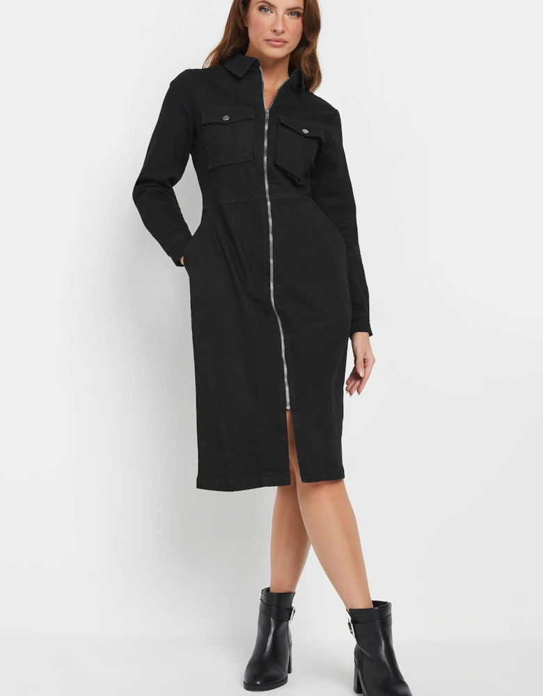 Zip Through Denim Dress