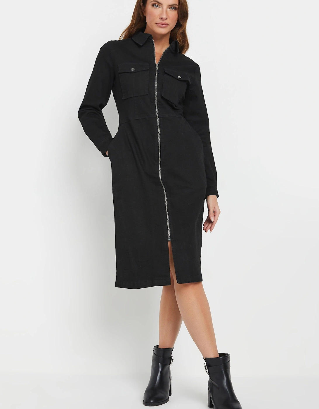 Zip Through Denim Dress, 2 of 1