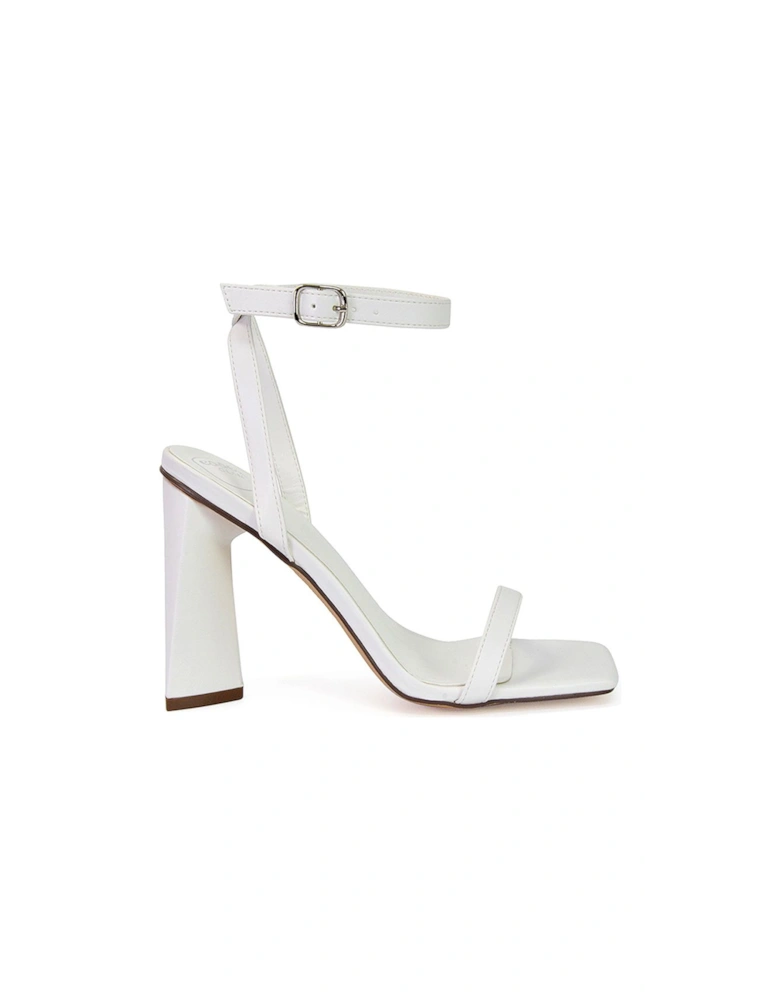 'Max' Strappy Square Toe Sculptured Block High Heel Sandals
