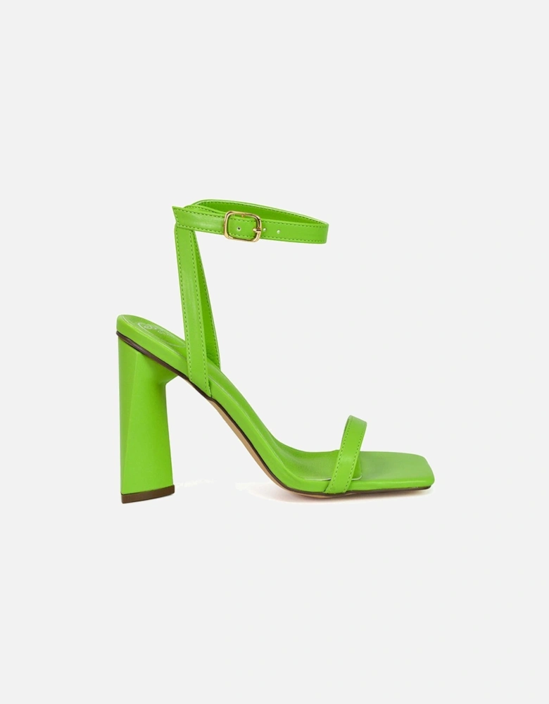 'Max' Strappy Square Toe Sculptured Block High Heel Sandals