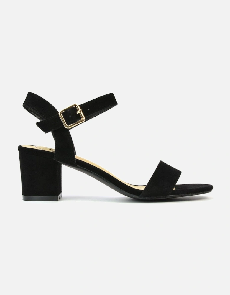 'Jessica' Strappy Open Toe Mid Block Heel Sandals With Ankle Strap