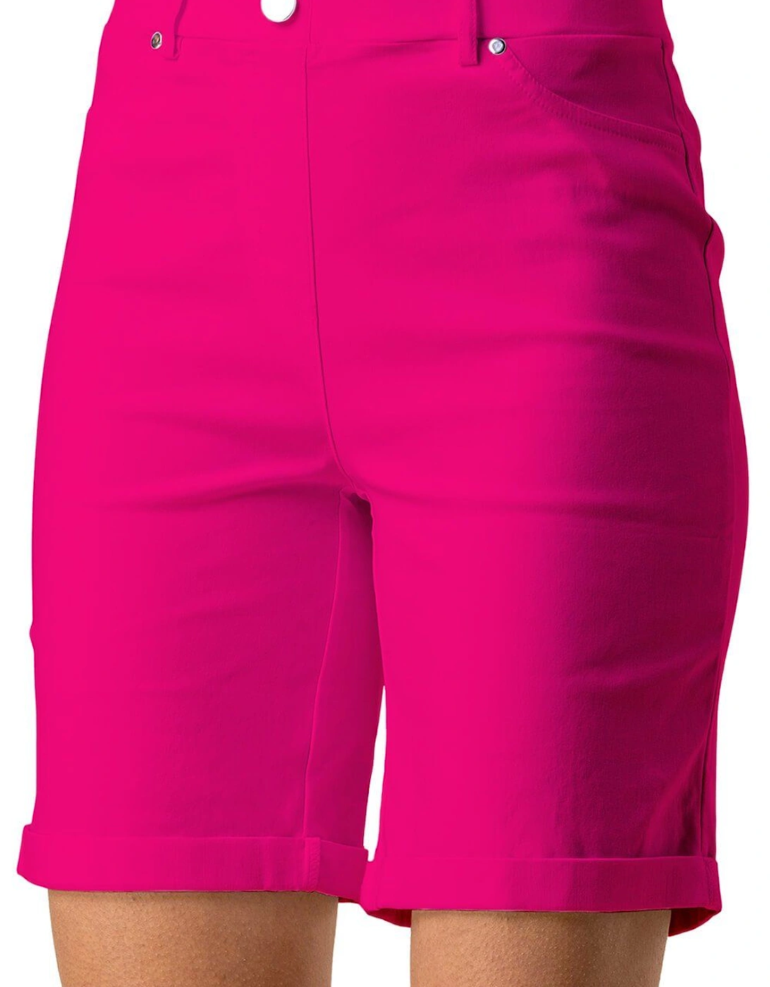 Elastic Waist Turn Up Stretch Shorts, 2 of 1