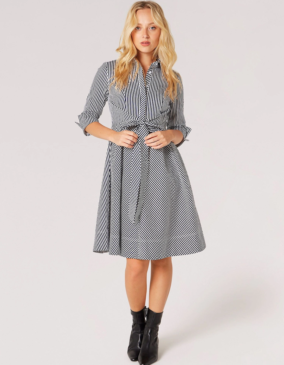 Cotton Stripe Shirt Mini Dress, 2 of 1