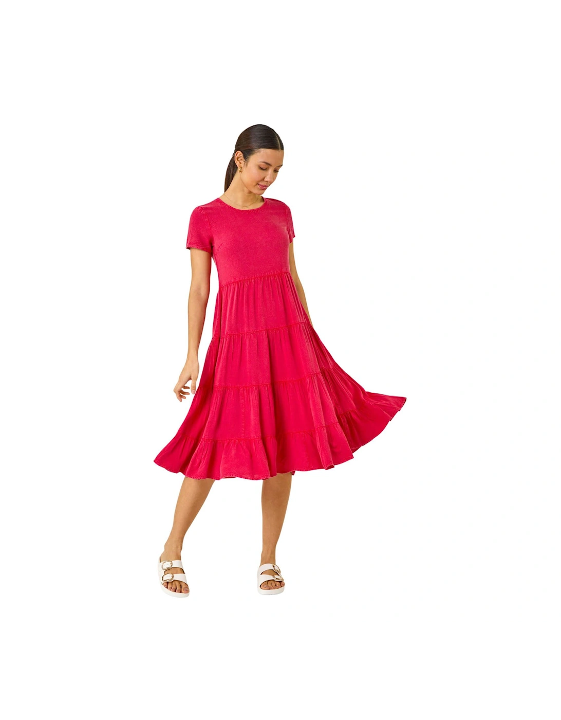 Tiered Smock Midi Dress, 2 of 1