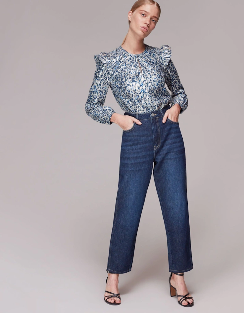 Animal Metallic Blouse Animal Print