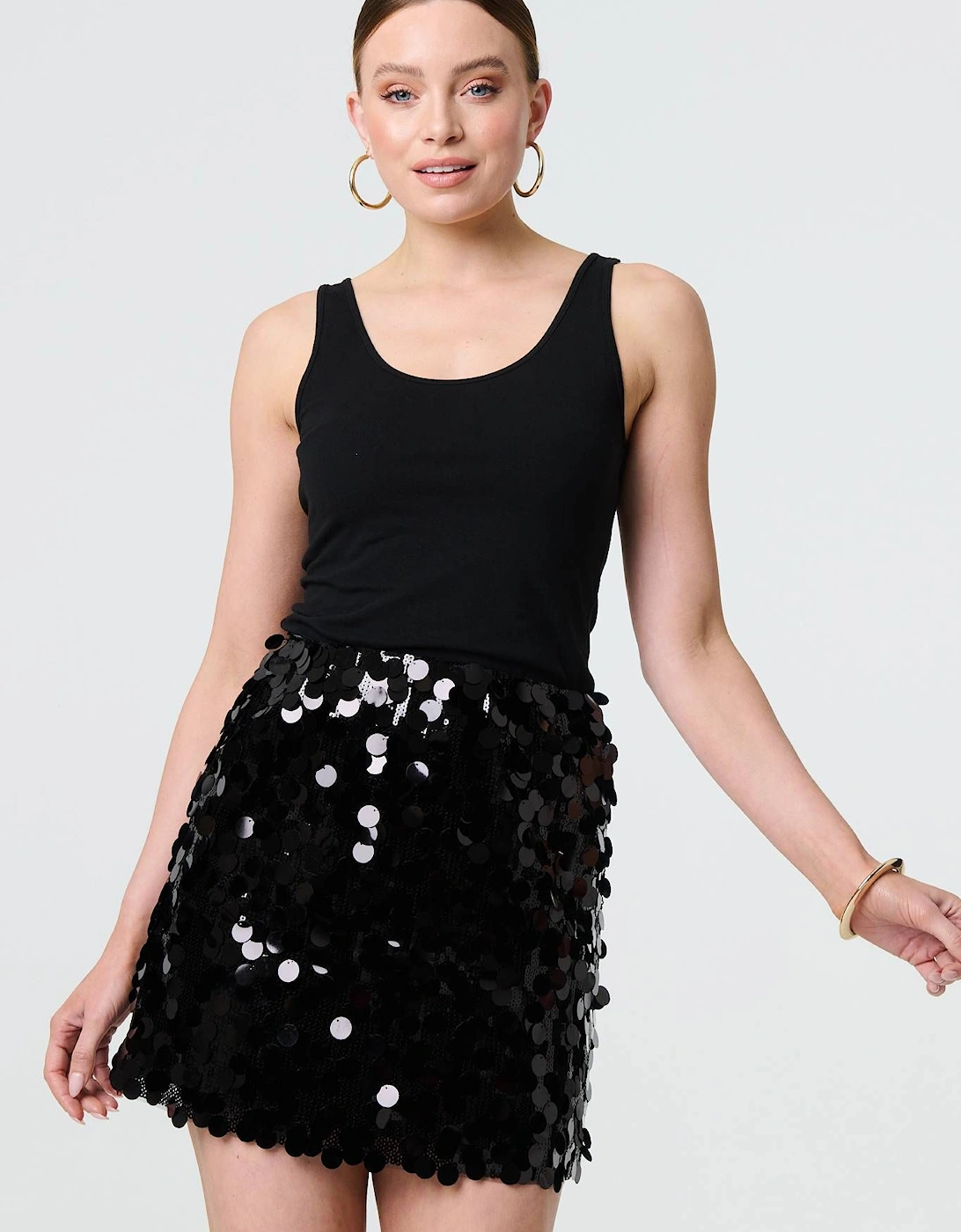 Sequin Embellished A-Line Mini Skirt, 2 of 1