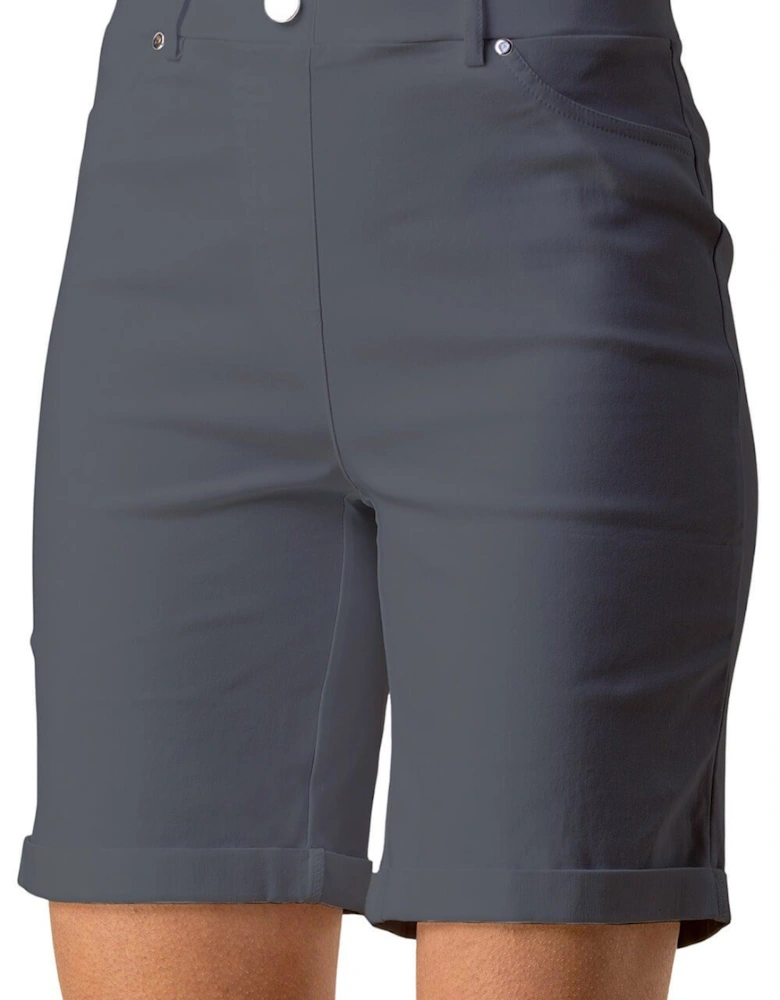Elastic Waist Turn Up Stretch Shorts
