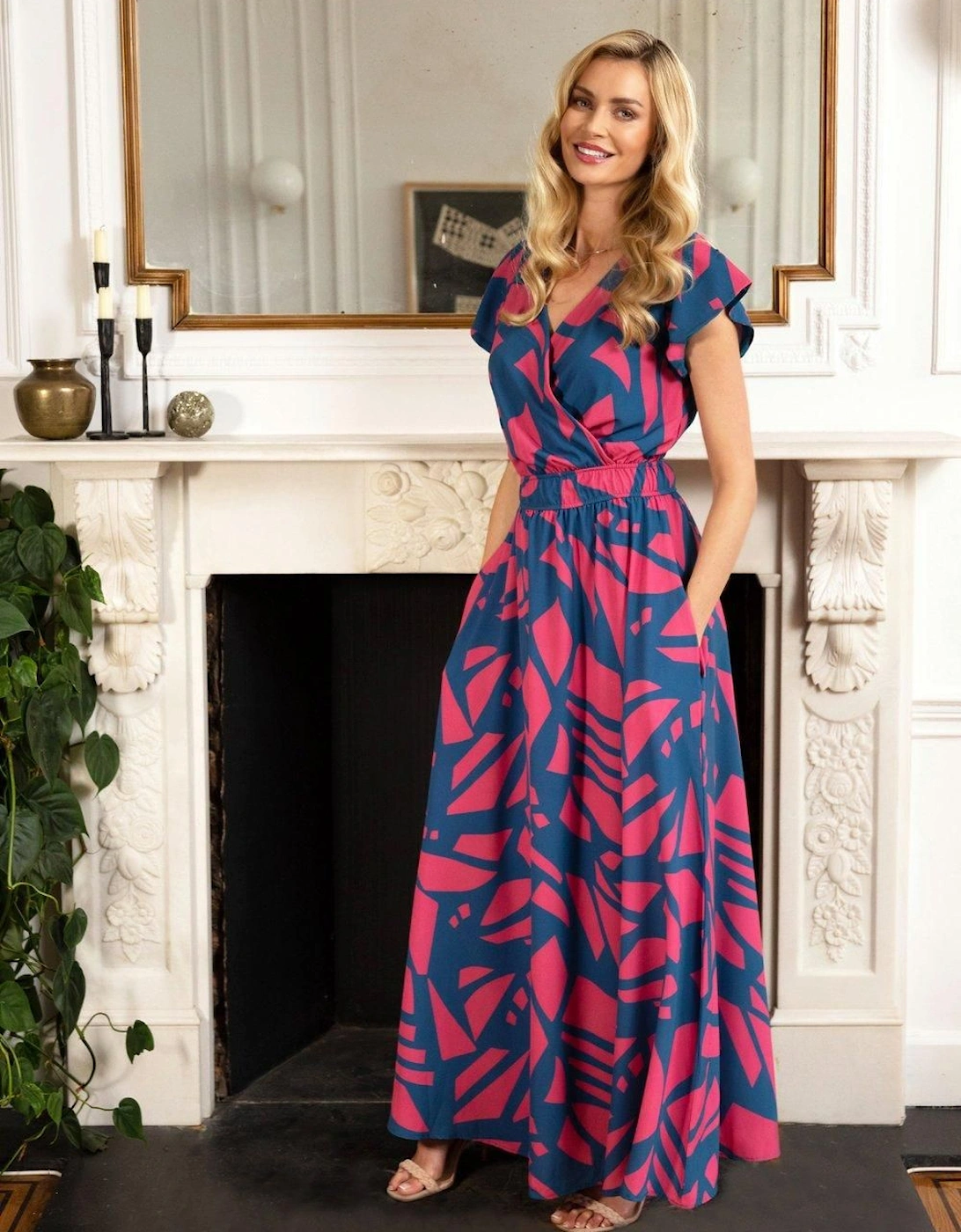 Chiffon Wrap-Top Maxi Dress, 2 of 1