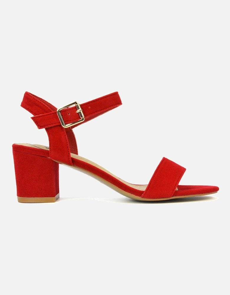 'Jessica' Strappy Open Toe Mid Block Heel Sandals With Ankle Strap