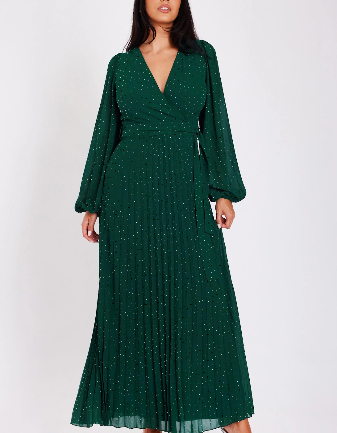 Green Embellished Chiffon Maxi Dress, 2 of 1