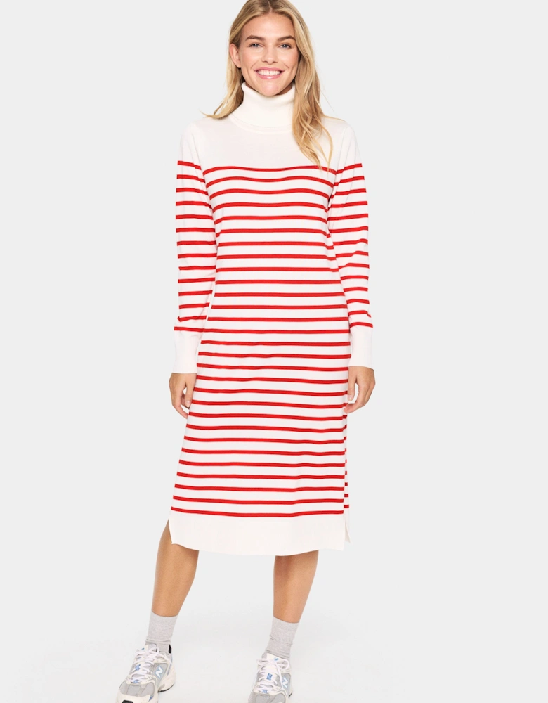 MilaSZ Knit Rollneck Stripes Dress Striped
