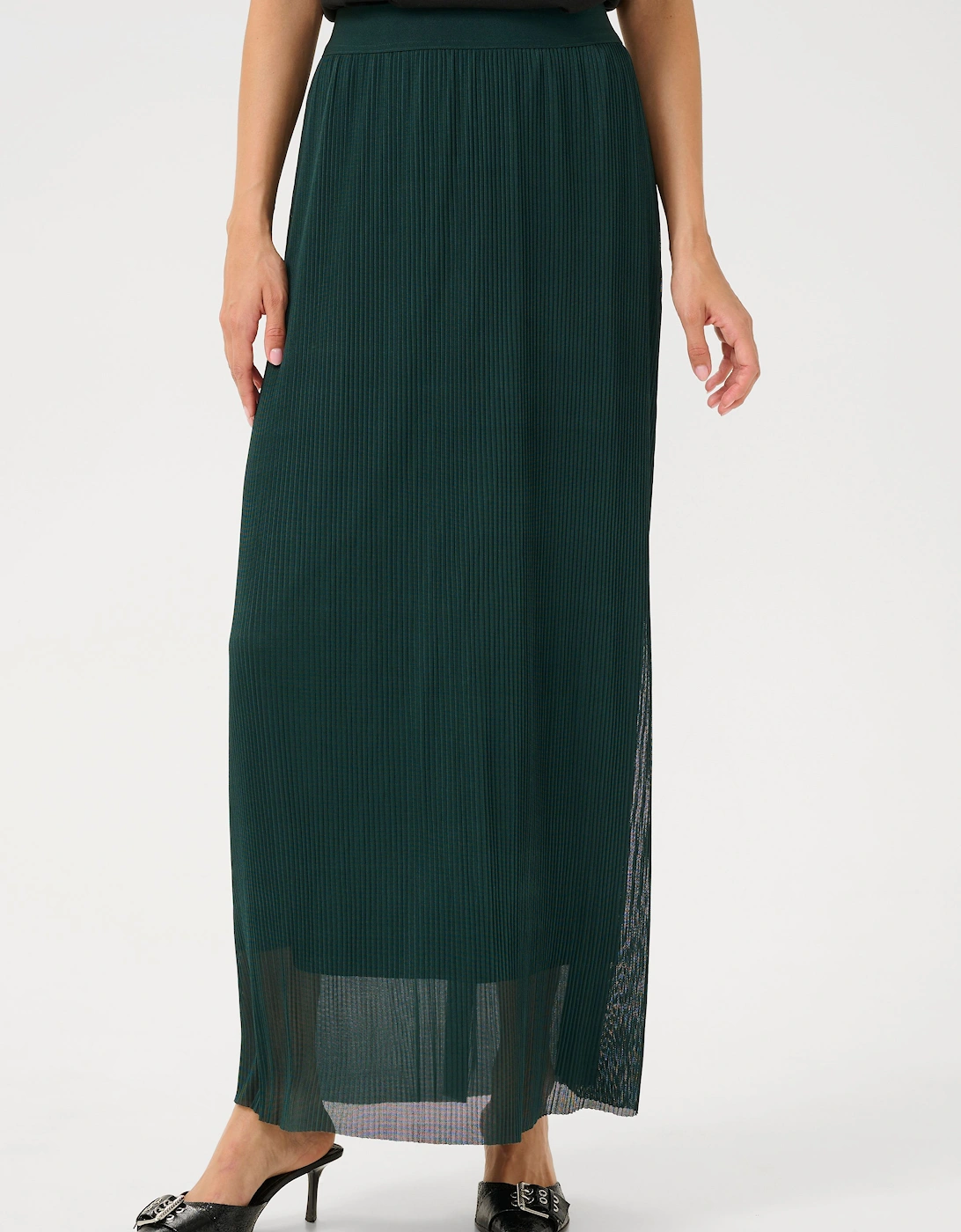 Kaliva High-waisted Chiffon Maxi Skirt Plain, 2 of 1